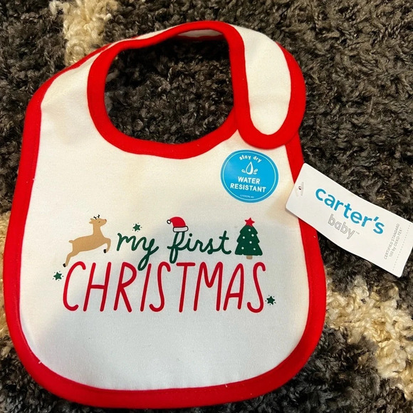 NWT “My First Christmas Bib” by Carters - Picture 2 of 6